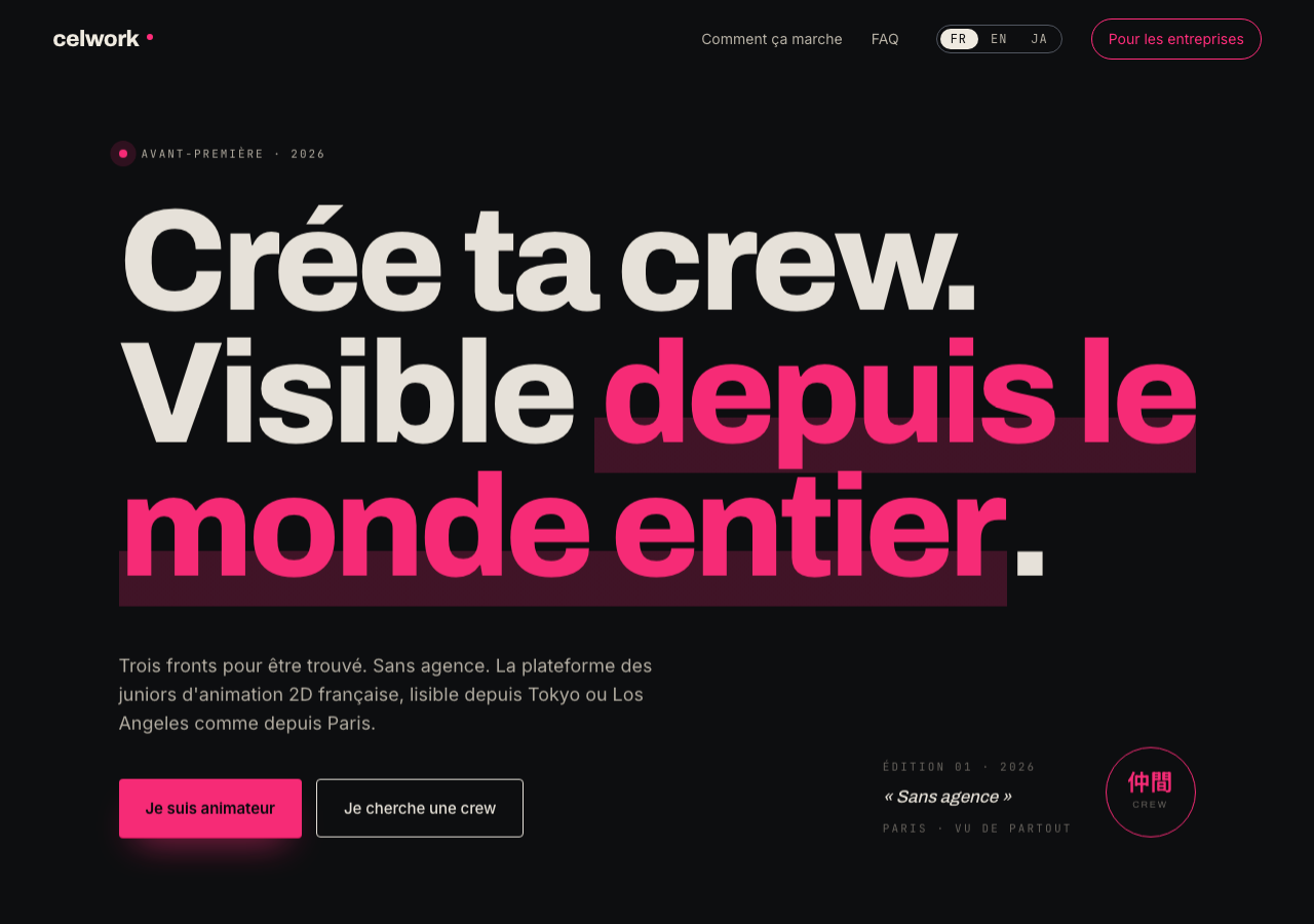Celwork — Marketplace for animators